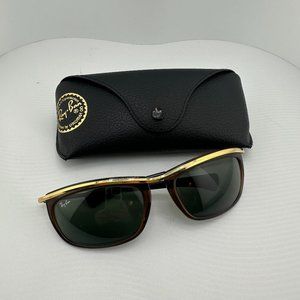 Vintage 80s Ray-Ban Olympian Sunglasses, brown/black/gold